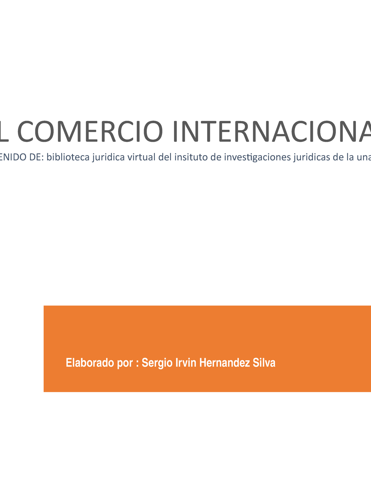 El Comercio Internacional L Comercio Internaciona Enido De Biblioteca Juridica Virtual Del 0931