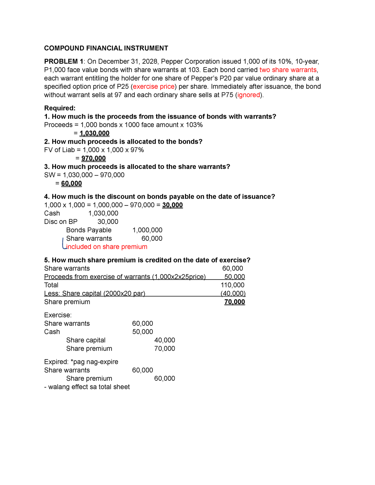 Intermediate Accounting 2 - Chapter 7 Compound Financial Instrument ...