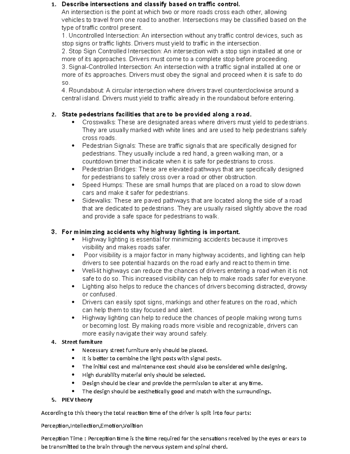 Traffic paper - Describe intersections and classify based on traffic ...