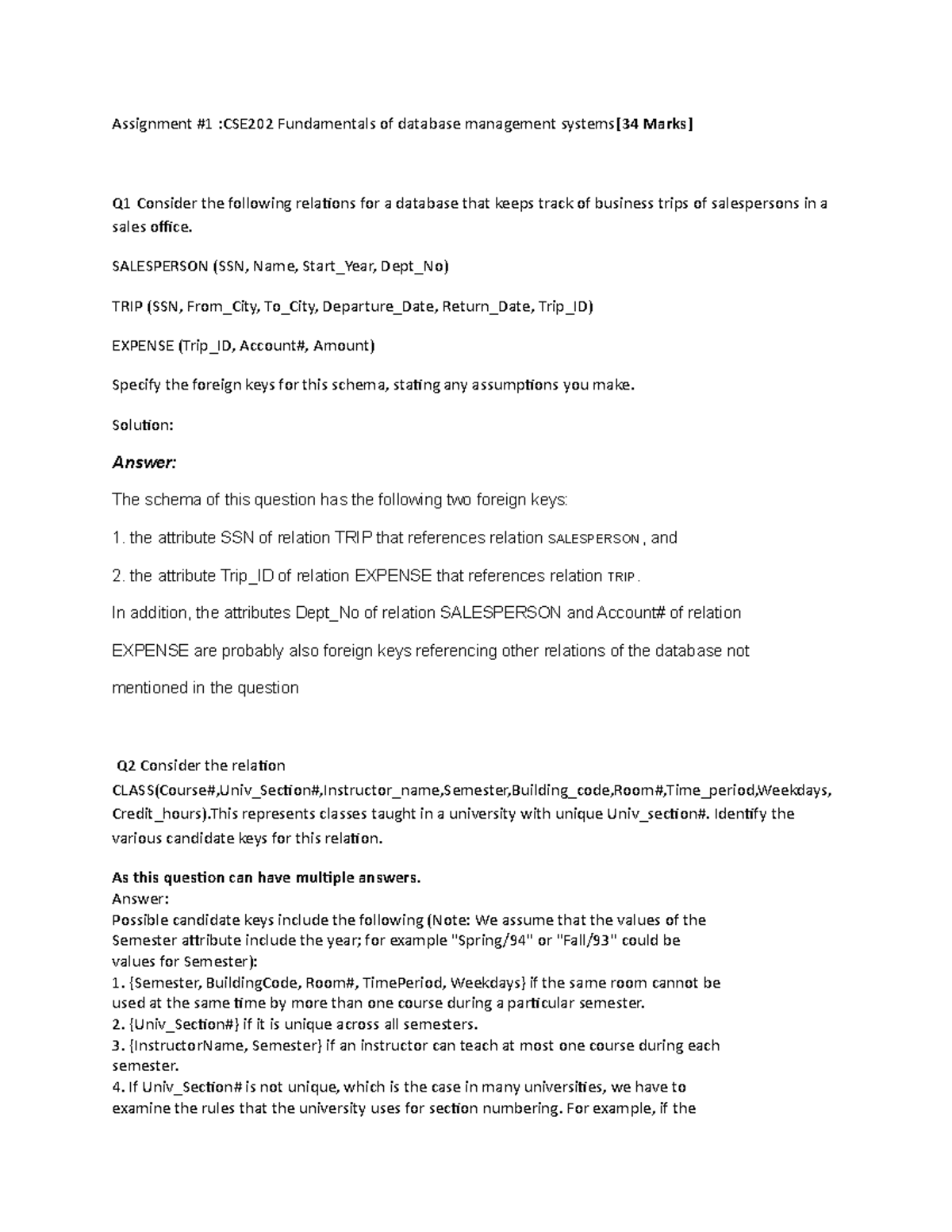 Assignment-1-solutions 3734 - Assignment #1 :CSE202 Fundamentals of ...