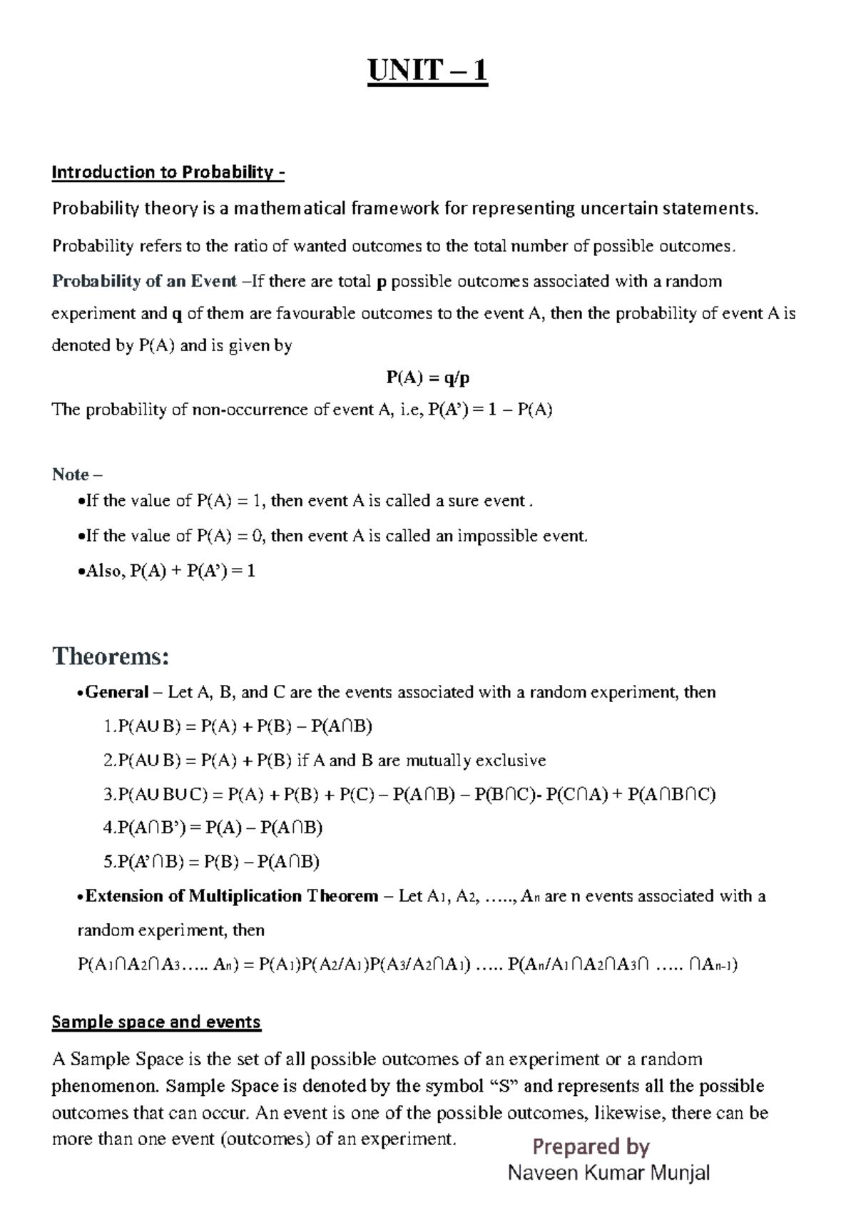 Unit-1 - Given are the notes of unit 1 of ITC - UNIT – 1 Introduction ...
