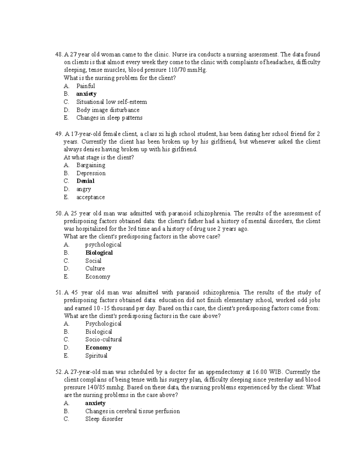 Nursing - CTE, materials-4 - A 27 year old woman came to the clinic ...