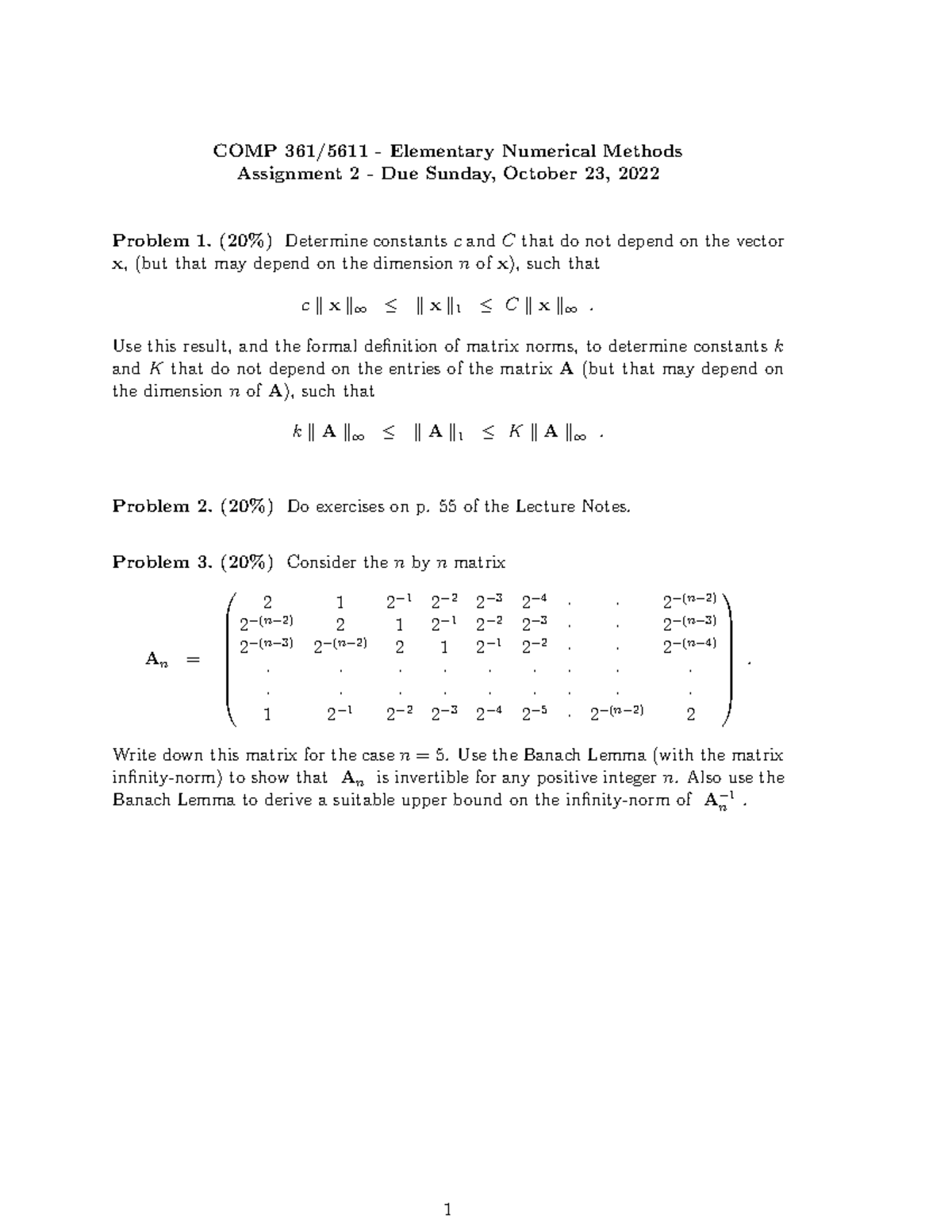 numerical methods assignment