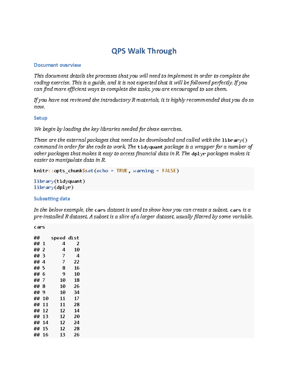 QPS-Walkthrough - extra notes - QPS Walk Through Document overview This ...