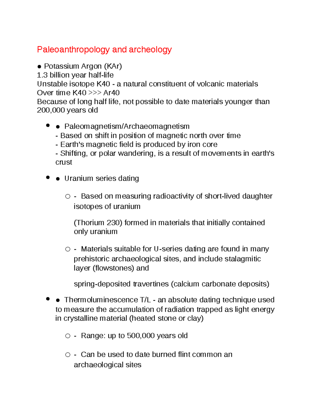 Paleoanthropology and archeology 2 Studocu