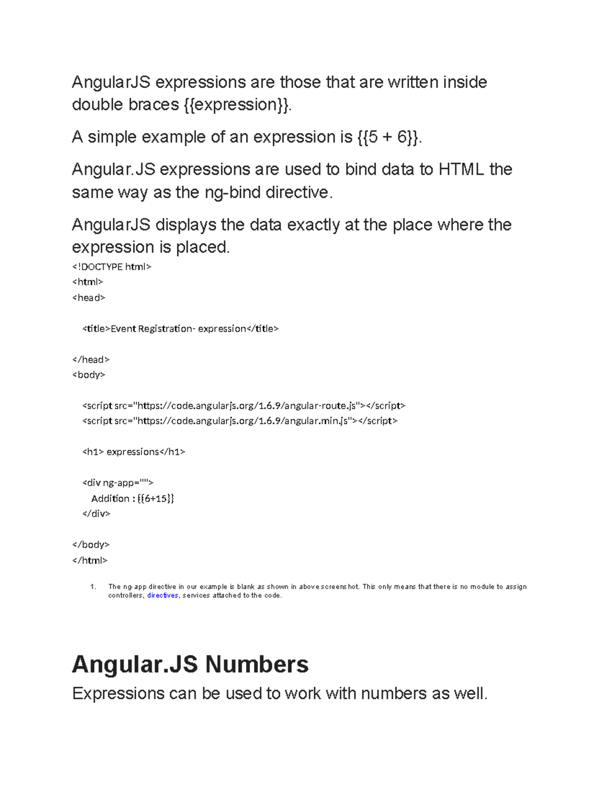 Angular JS expressions - AngularJS expressions are those that are ...