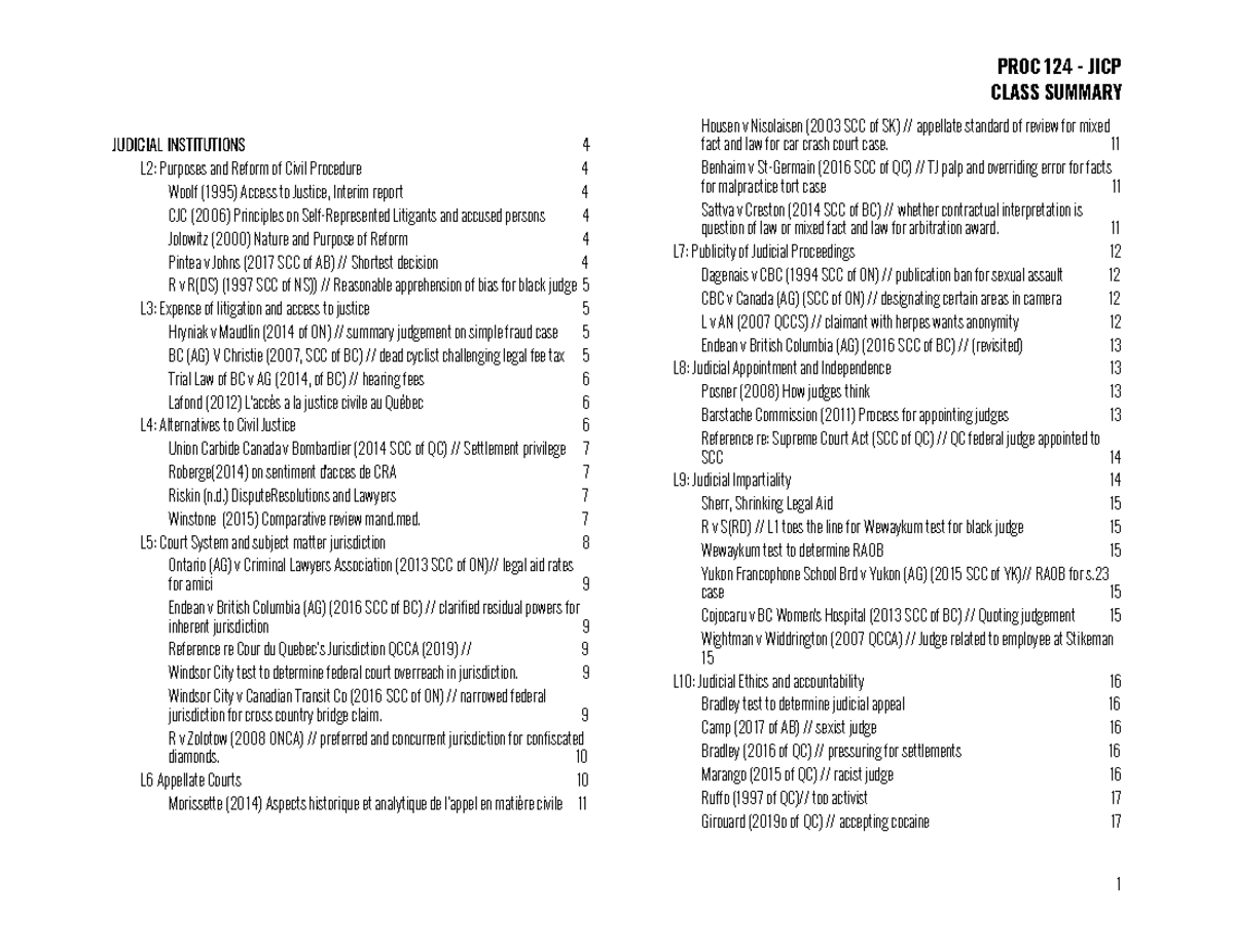 JICP Final Summary Iradele Plante - PROC 124 - JICP CLASS SUMMARY ...