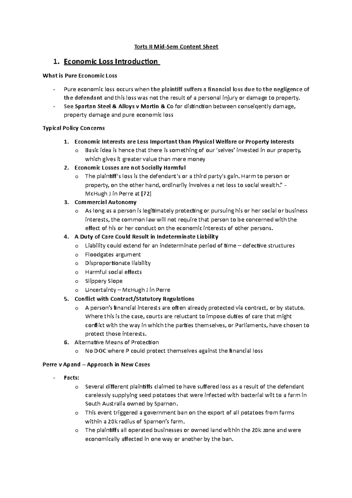 torts-ii-mid-sem-content-economic-loss-introduction-what-is-pure