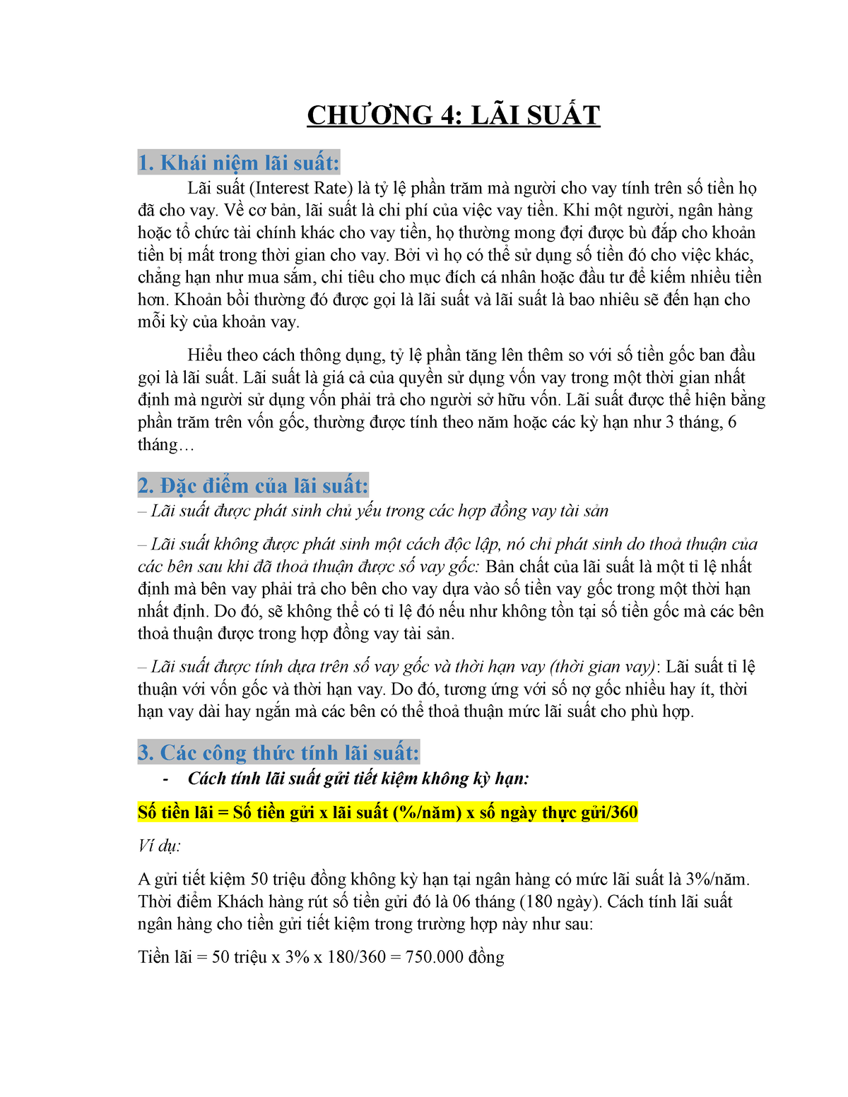 Lttctt 1-CHƯƠNG 4 LÃI SUẤT - CHƯƠNG 4: LÃI SUẤT 1. Khái niệm lãi suất: Lãi suất (Interest Rate) là - Studocu