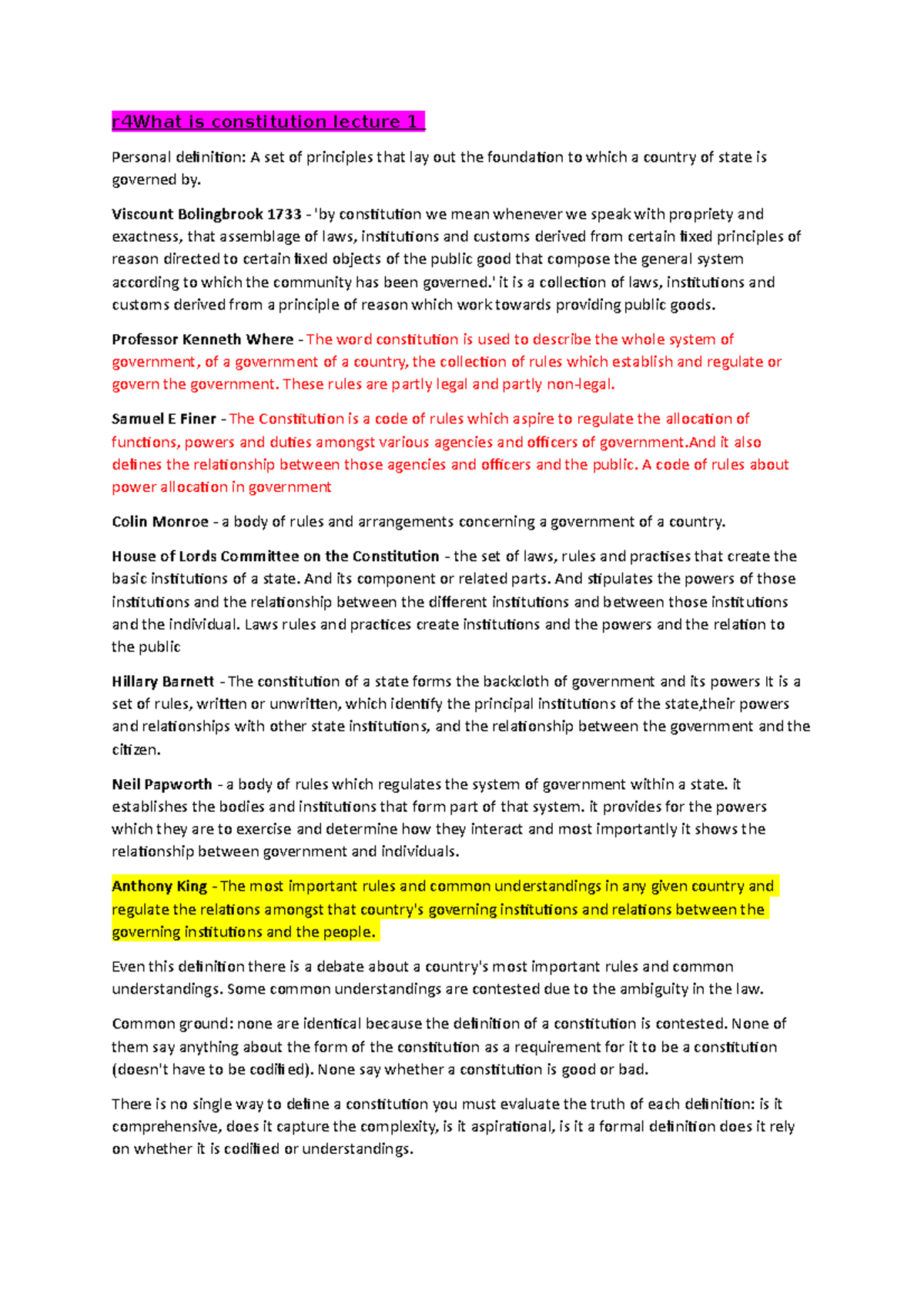 Unit 1 - Intro to constitution - r4What is constitution lecture 1 ...