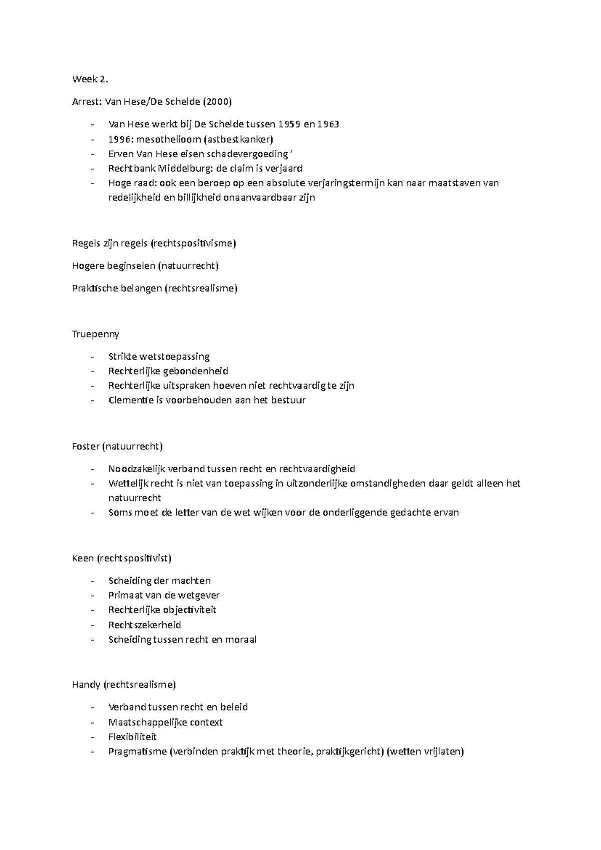 Week 2 Samenvatting Hoorcollege Perspectieven Van Recht Week 2 
