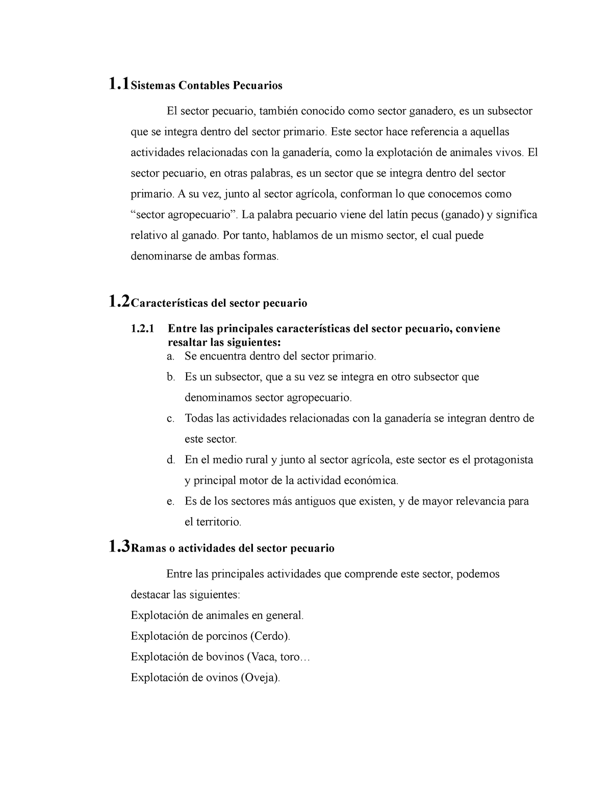 Sector pecuario - clasificación de los ganados - 1 Contables Pecuarios ...