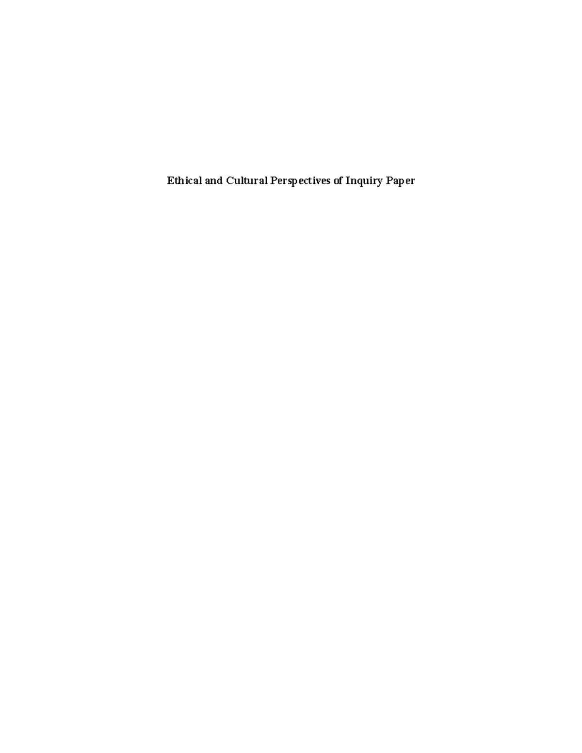 Ethical and Cultural Perspectives of Inquiry Paper 3 - Allergies are ...