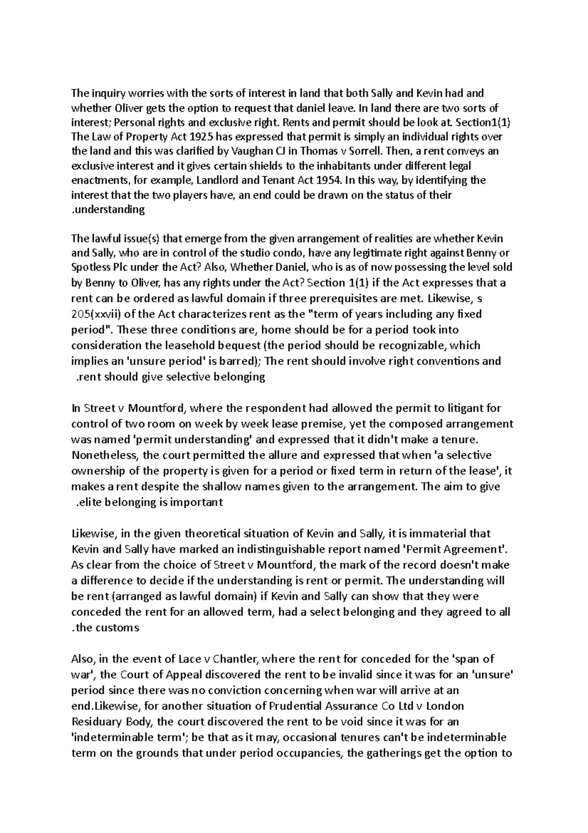 Land Law Exam Answer 20000000000000000 The inquiry worries with the