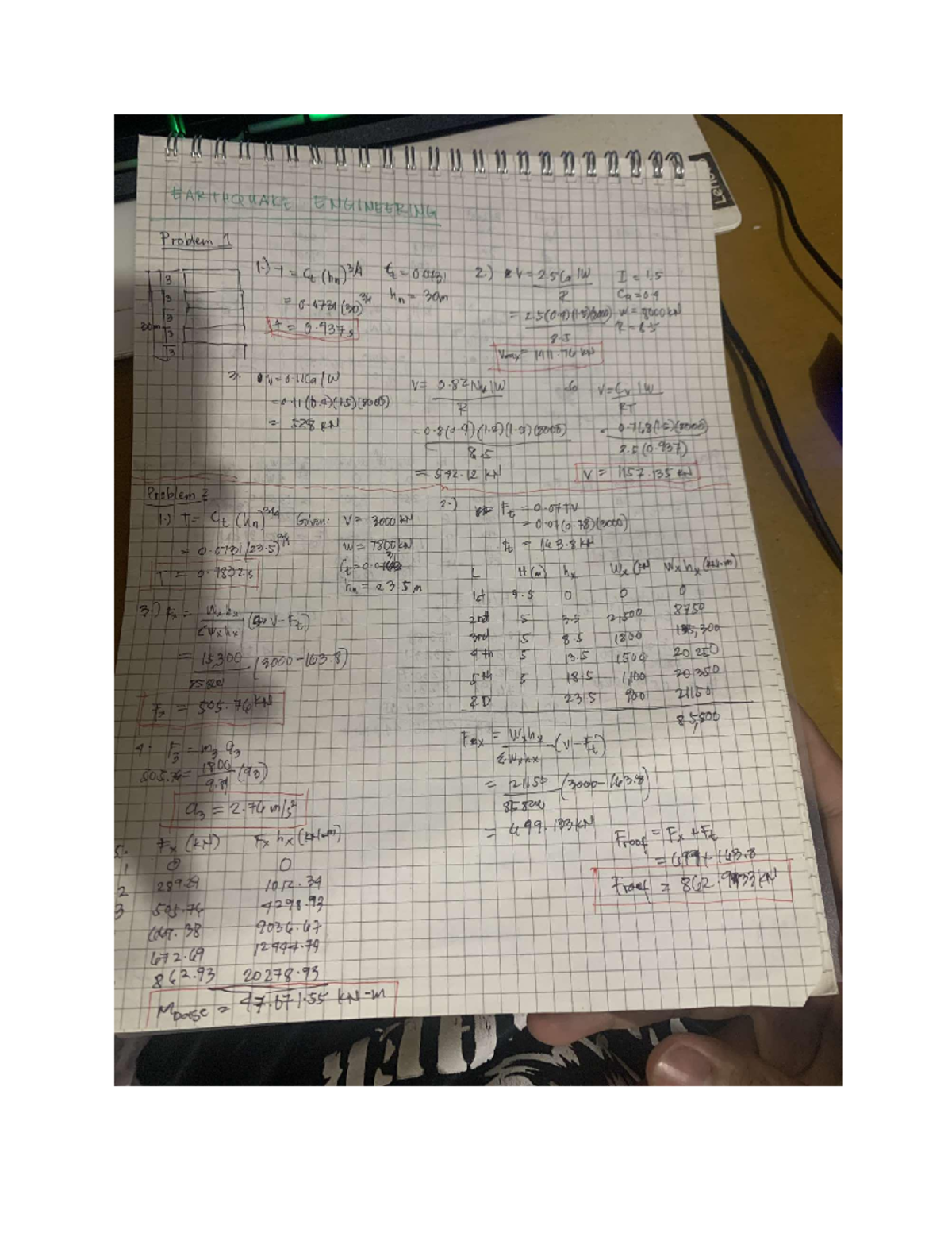 Earthquake Engineering Solution Earthquake Engineering Problem 1 3 1