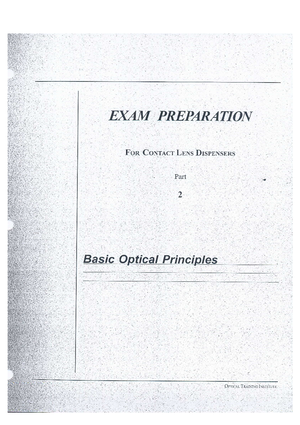 ABO Prep Part 2 Basic Optical Principles - VCT 1105 - Studocu