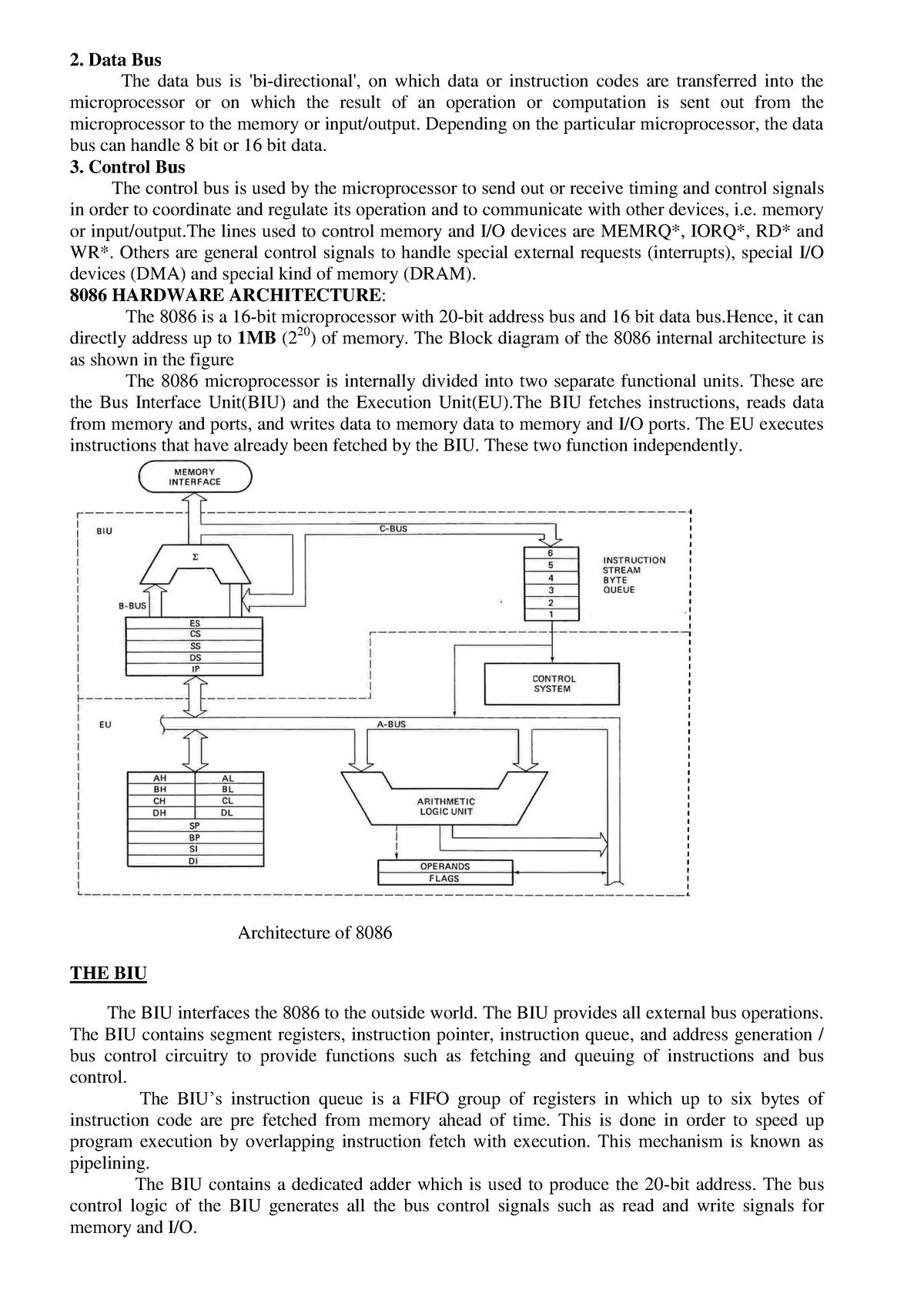 Full notes-pages-5-8,35-37,42-46 - 2. Data Bus The data bus is 'bi ...