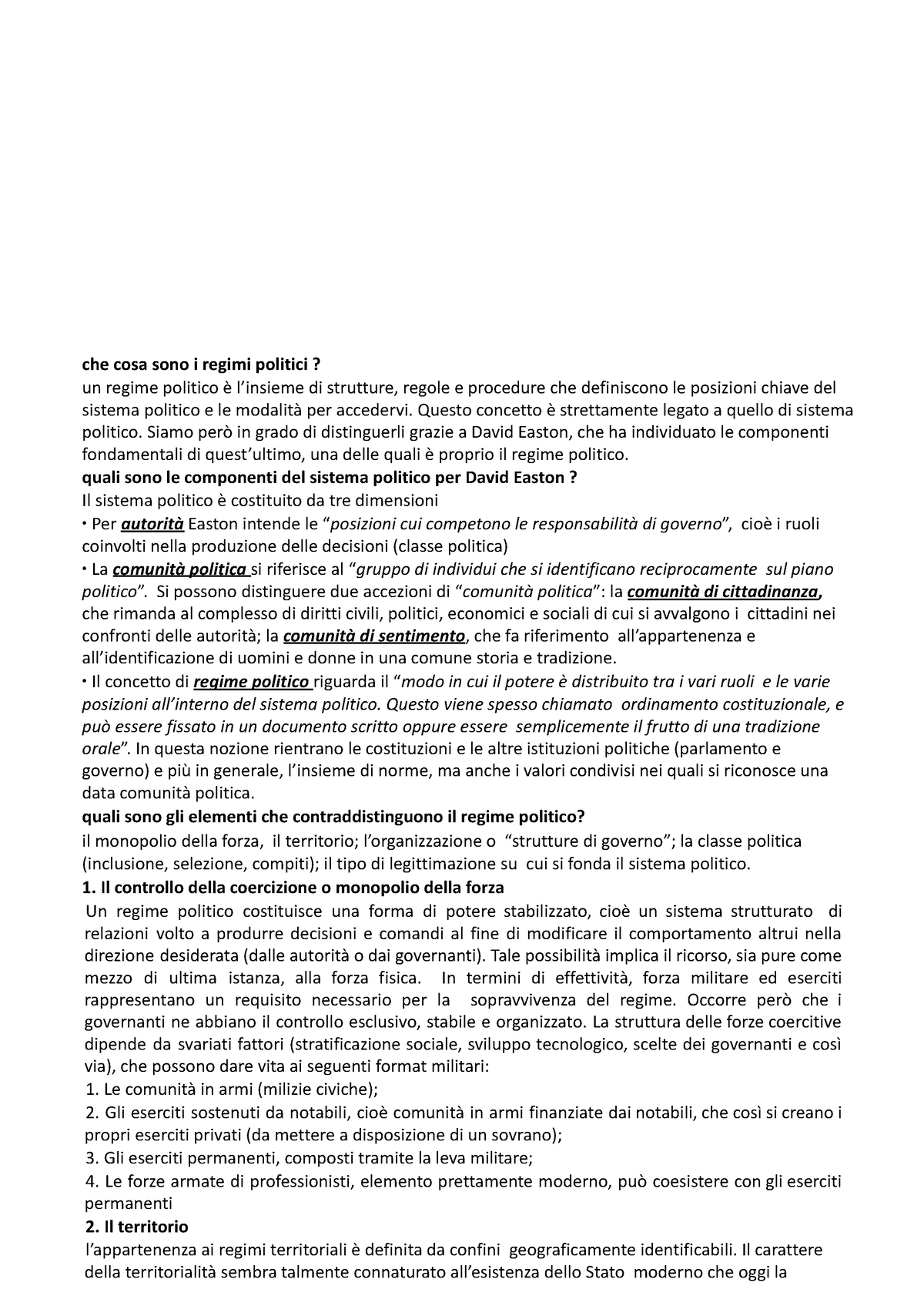 Capitolo 3 Manuale Di Scienza Politica Raniolo - Che Cosa Sono I Regimi ...