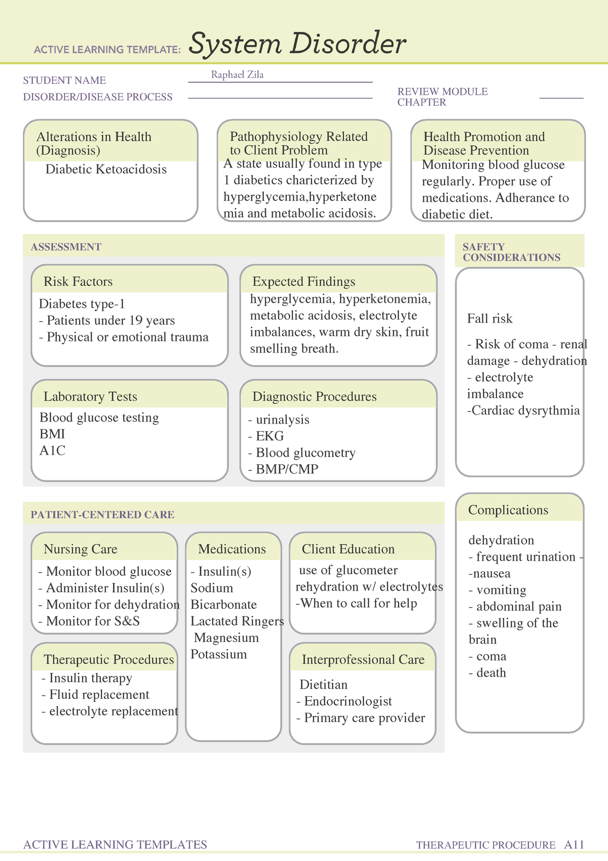 System Disorder form-11 - STUDENT NAME DISORDER/DISEASE PROCESS REVIEW ...