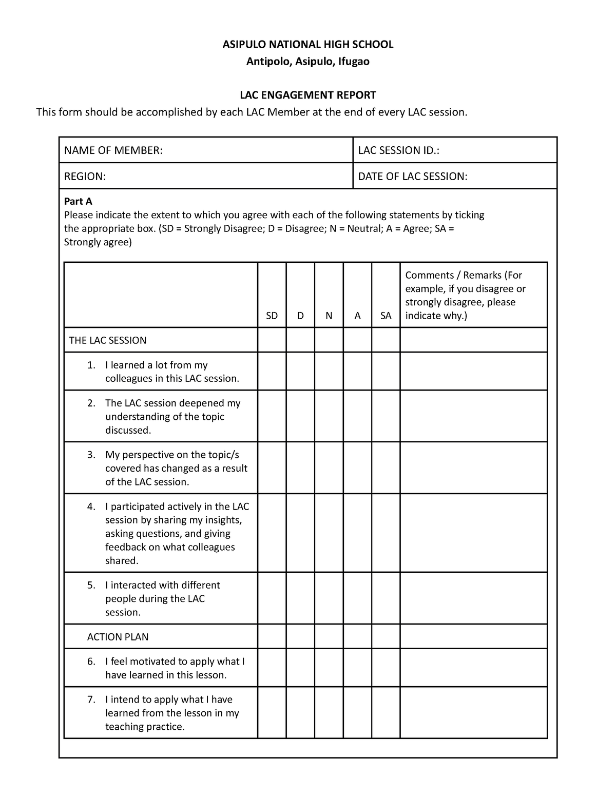 LAC Engagement Report - Bachelor of Science in Public Administration ...