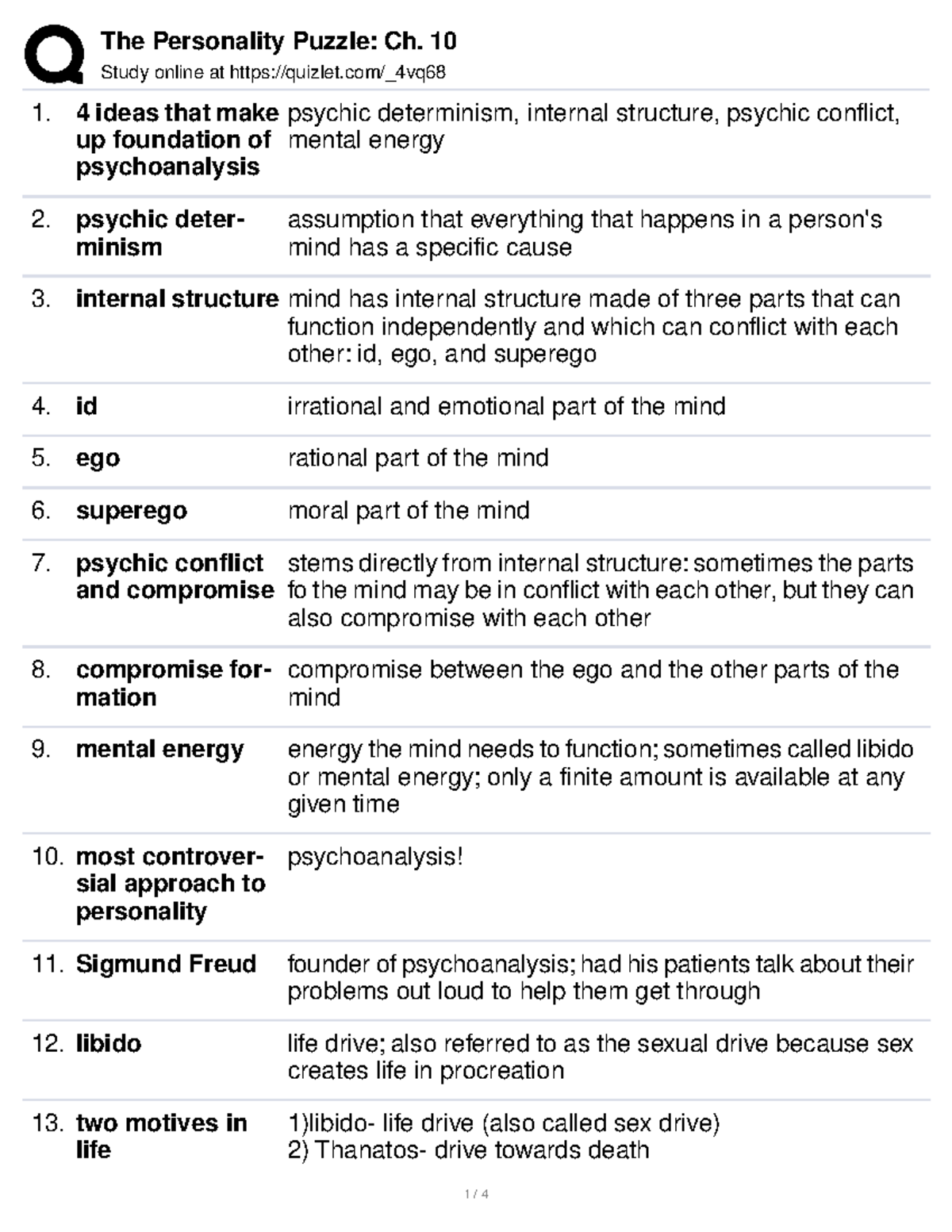 Personality Puzzle Chapter 10 - Study online at quizlet/_4vq 4 ideas ...