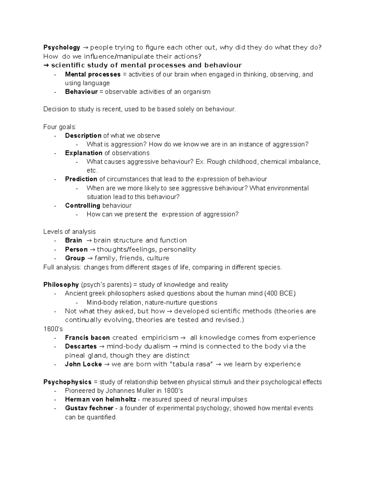 PS101 1 - Detailed And Comprehensive Notes - Psychology → People Trying ...