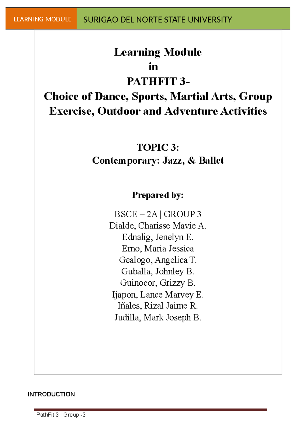 G3Pathfit 3 - For study purposes only - Learning Module in PATHFIT 3 ...
