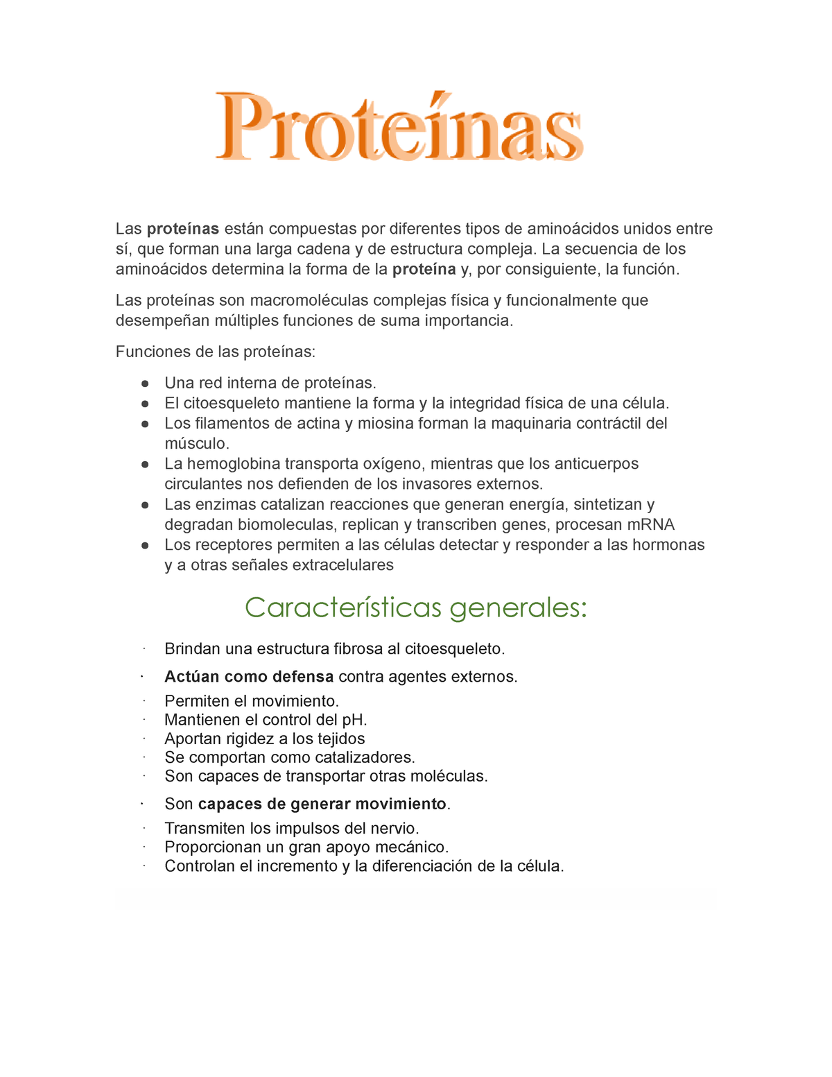 Proteína, Forma física