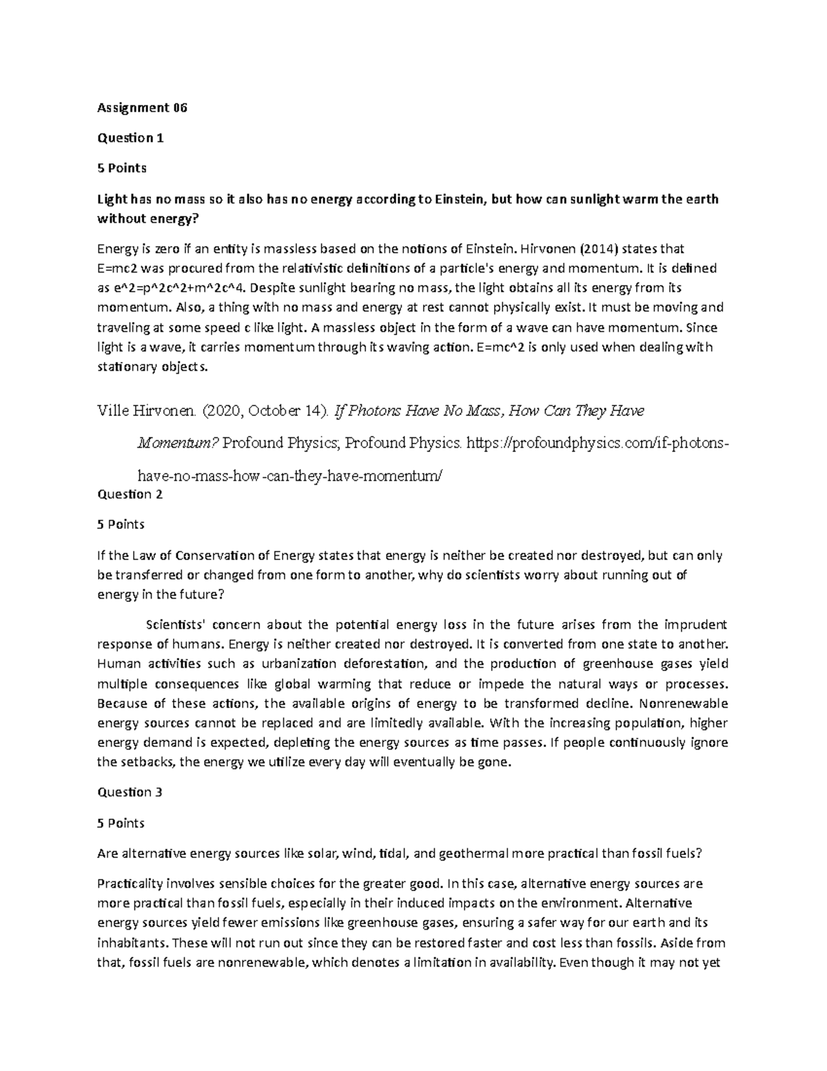 Assignment 06 - Chemistry - UM - Studocu