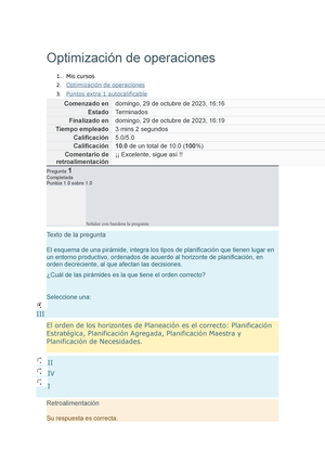 Optimización De Operaciones Examen Semana 5 - Optimización De ...