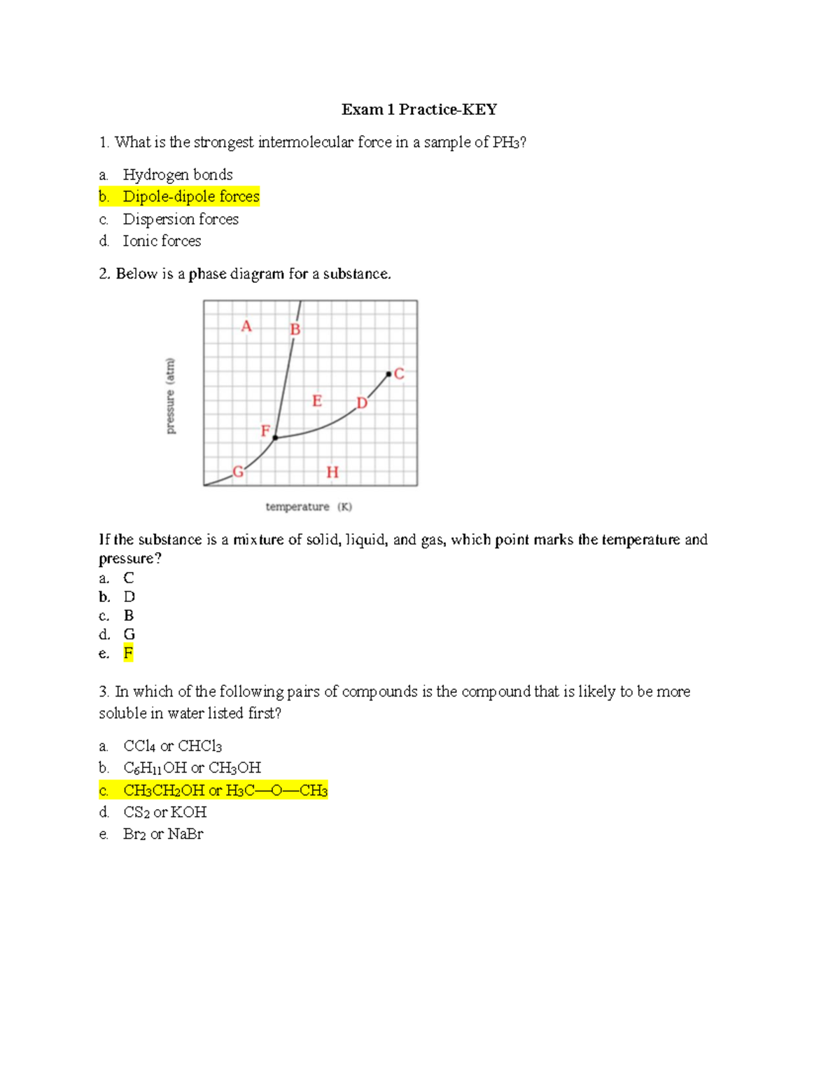 Exam 1 Practice KEY - This key focuses on the exam 1 topic for general ...