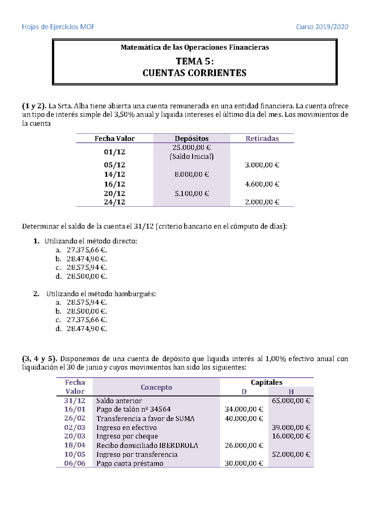 Ejercicios Del Tema 5 - Ejercicio Del Tema 5 - Hojas De Ejercicios MOF ...