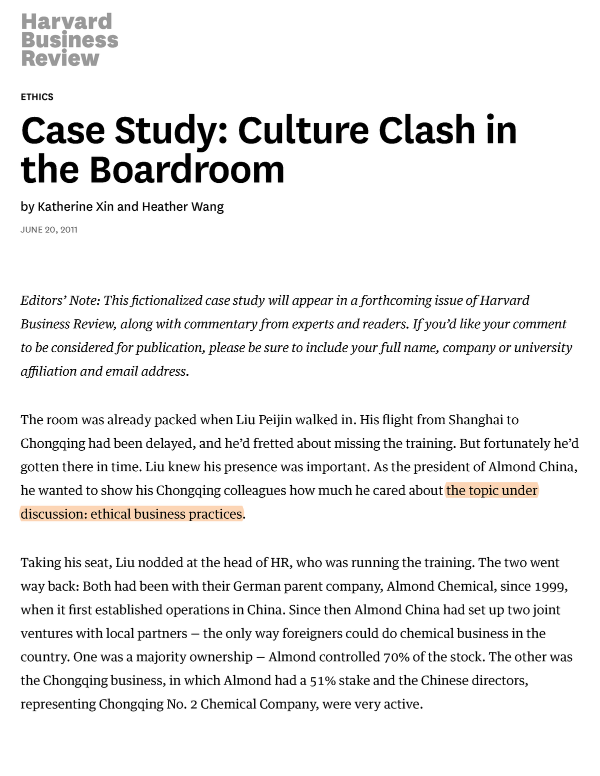 case study culture clash in the boardroom