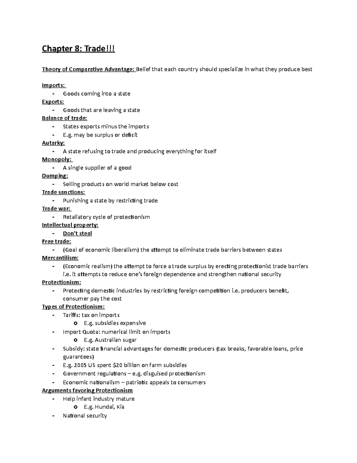 Chapter 8-10 Lecture Notes (Third Test on these chapters) - Chapter 8 ...