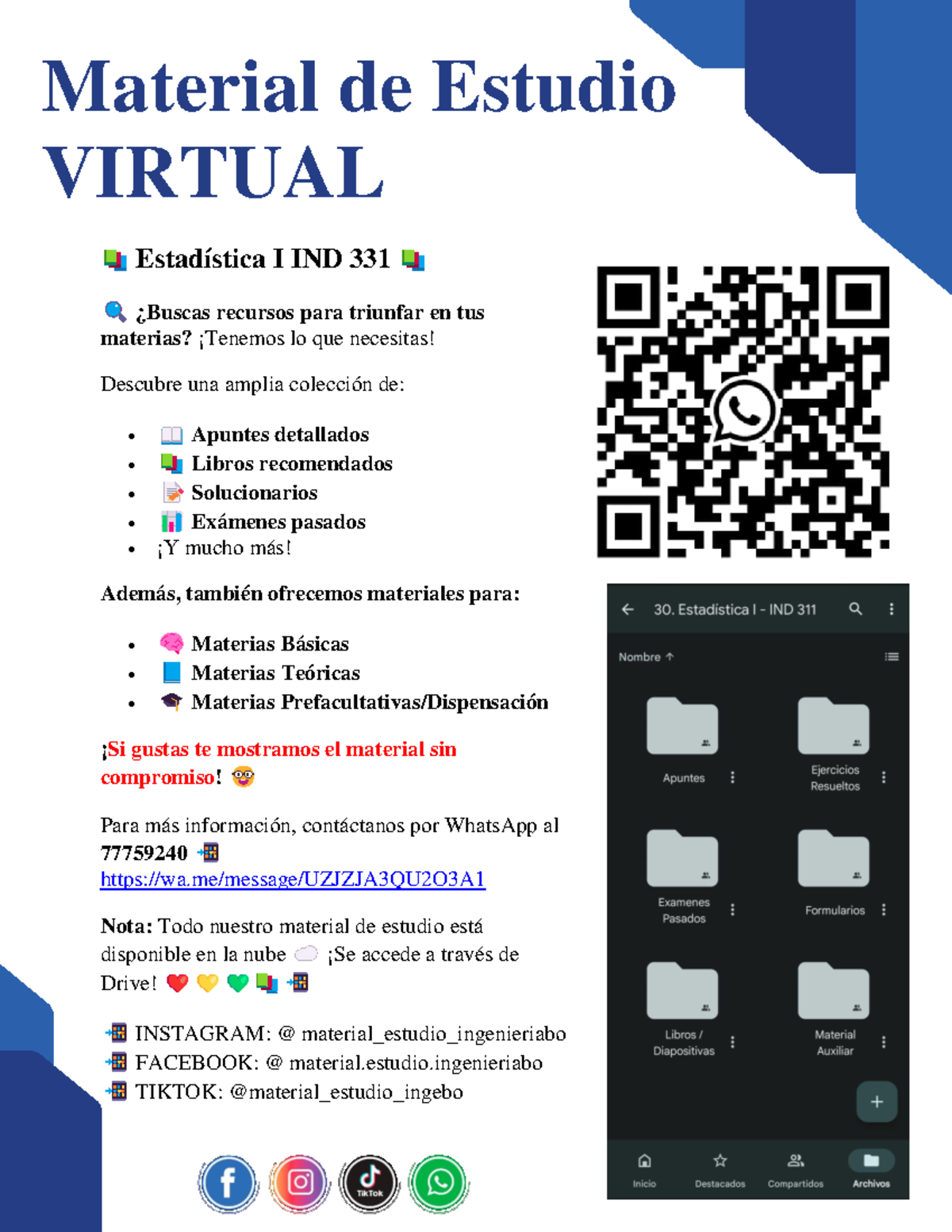 30. Estadistica I IND 331 Material de Estudio VIRTUAL exámenes apuntes ...