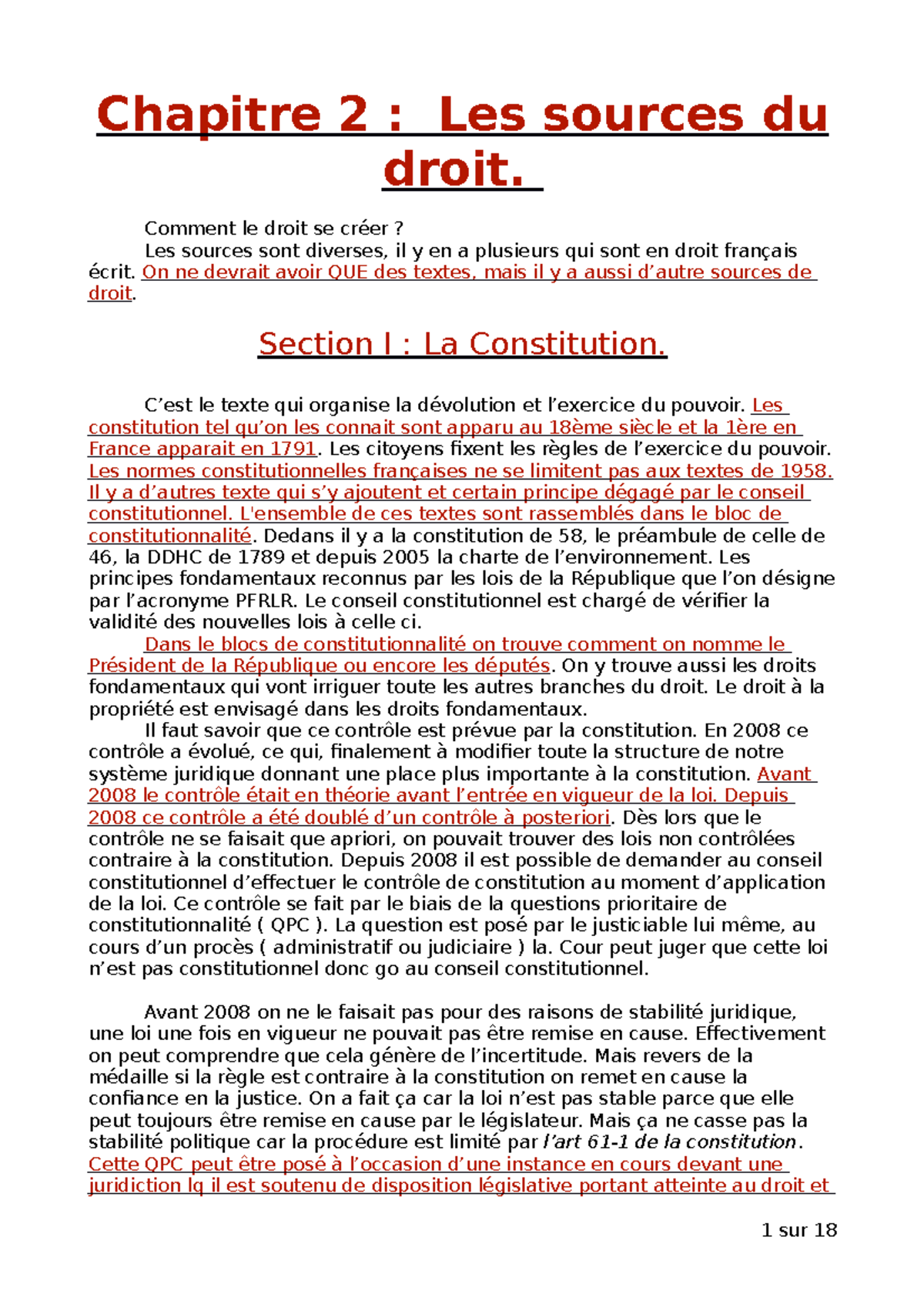Chap 2 intro droit privée w - Chapitre 2 : Les sources du droit ...
