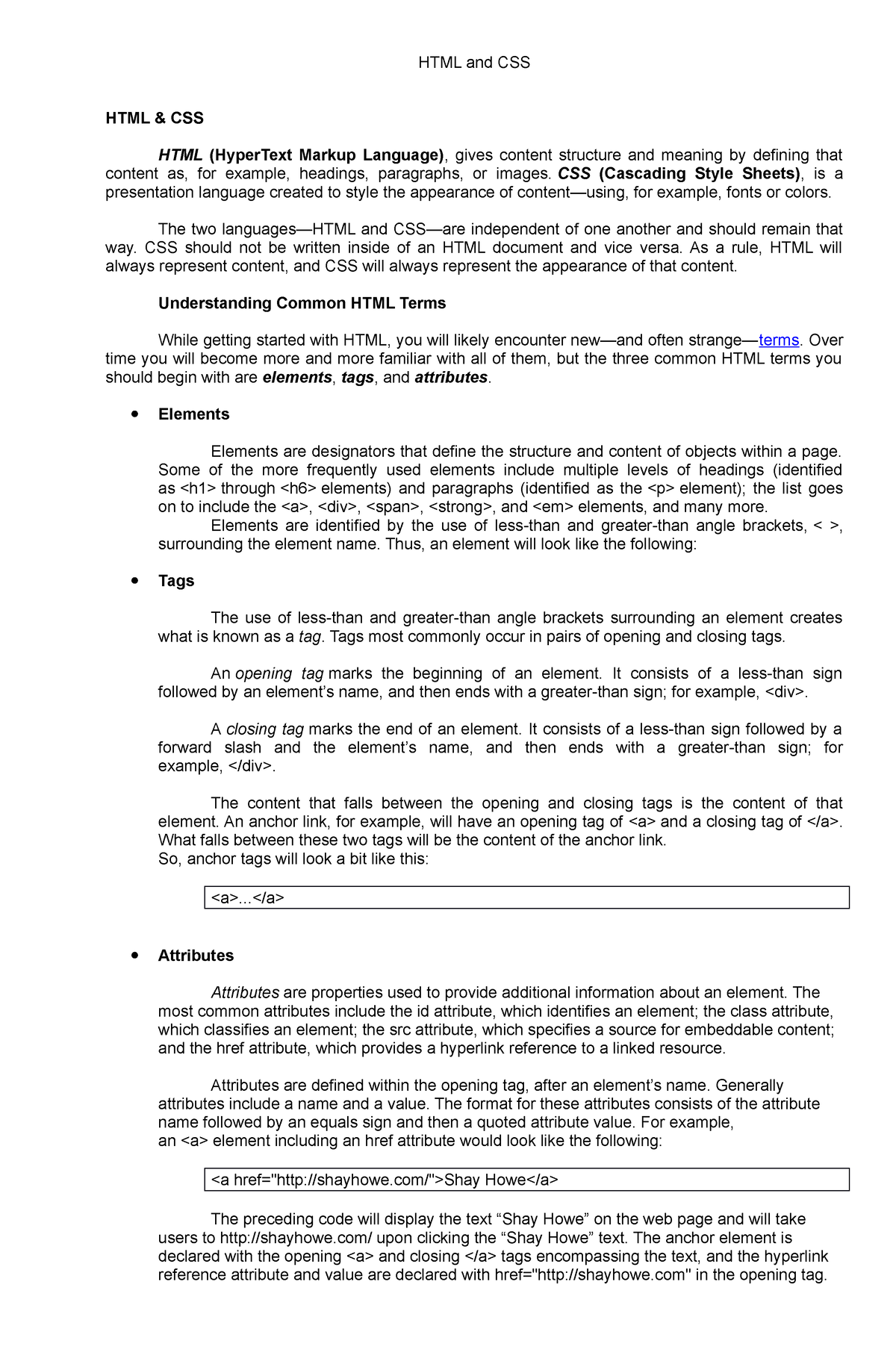 HTML And CSS - Lecture Notes In HTML And CSS - HTML And CSS HTML & CSS ...