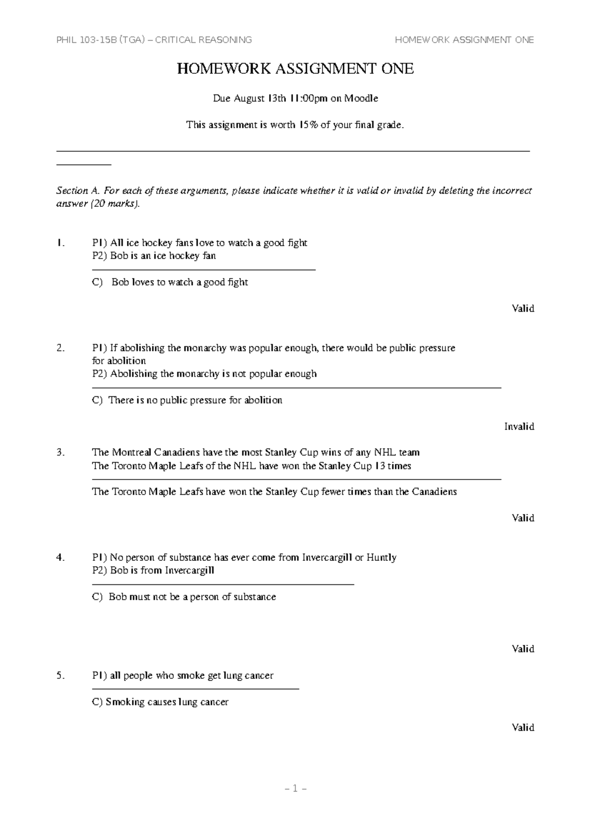 homework question example