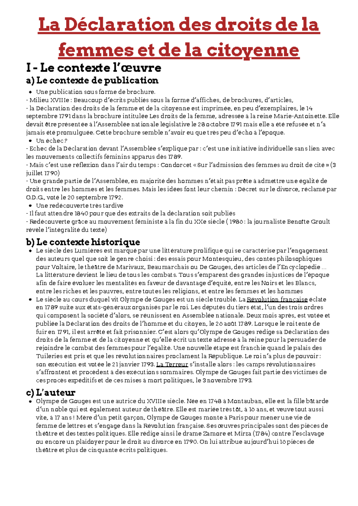 La DDFC - La Déclaration des droits de la femmes et de la citoyenne I ...