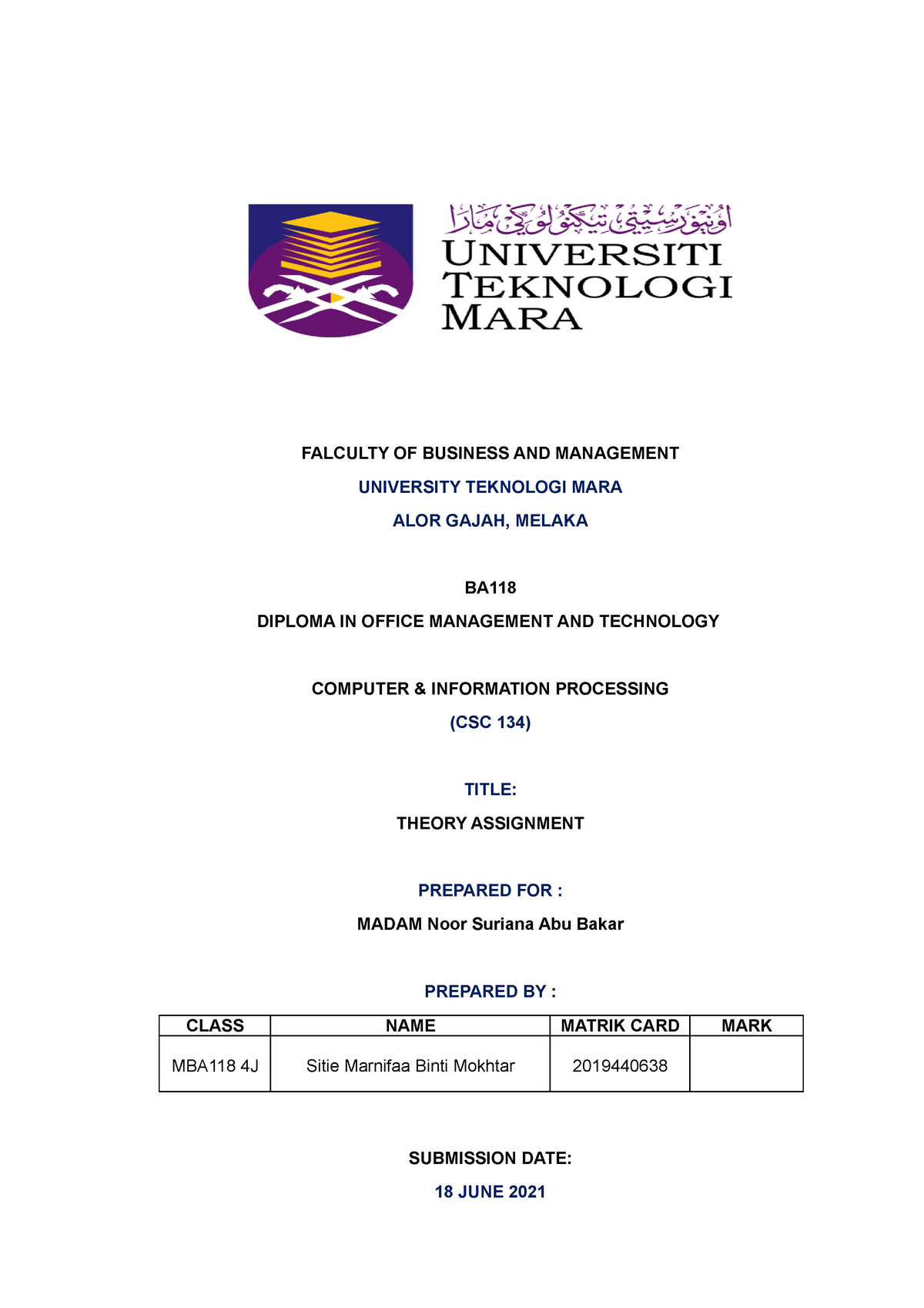 contoh assignment performance management