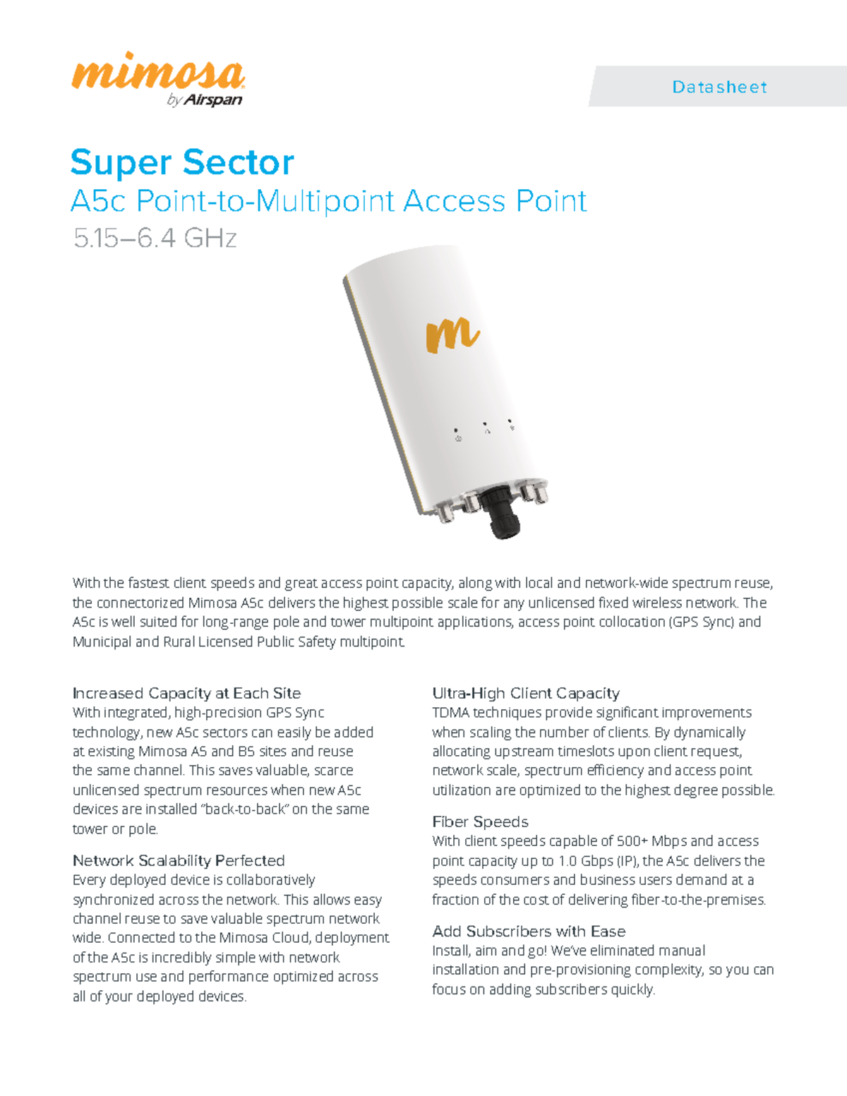 Mimosa-by-Airspan-A5c-Datasheet DS-0003-22 - Super Sector A5c Point-to ...