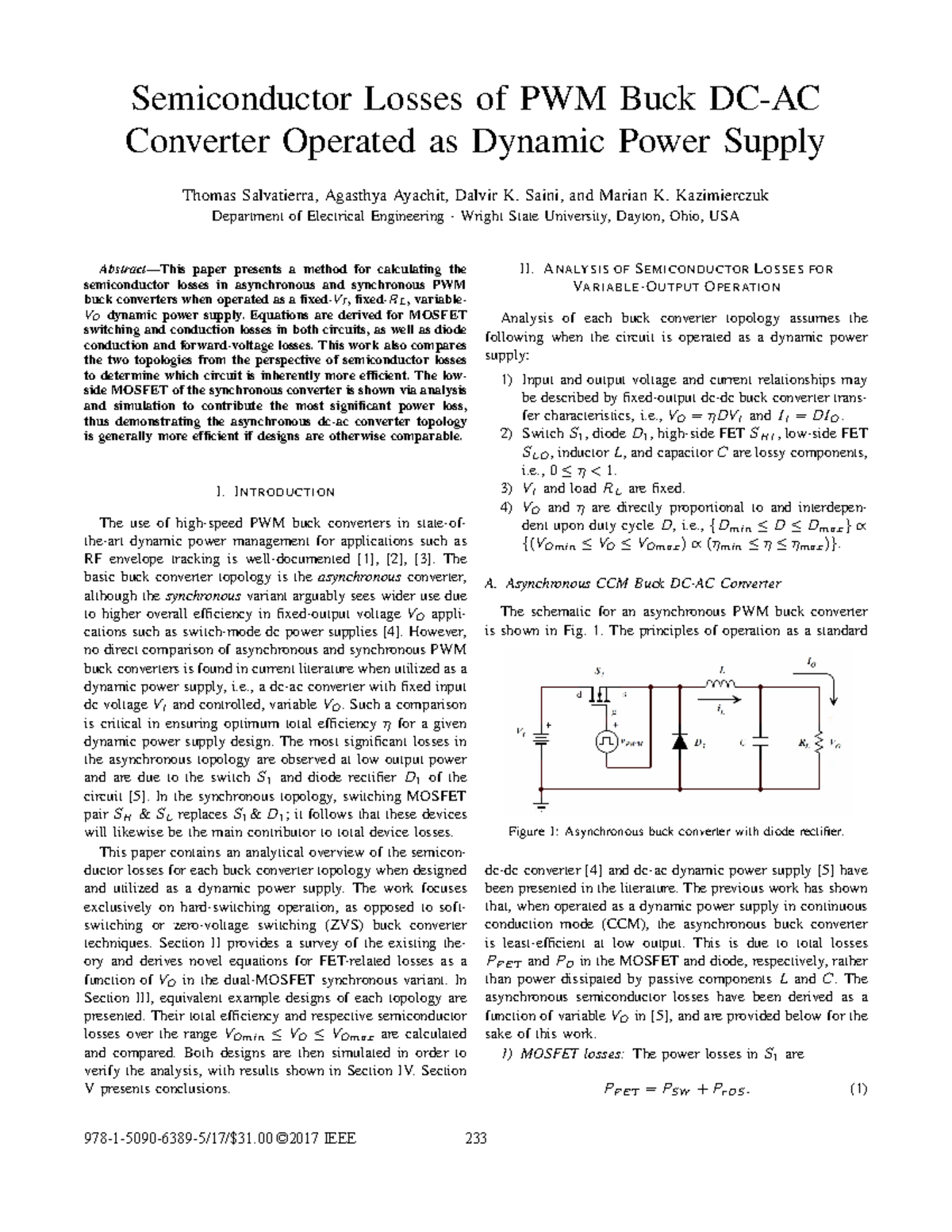 Salvatierra 2017 - Semiconductor Losses of PWM Buck DC-AC Converter ...