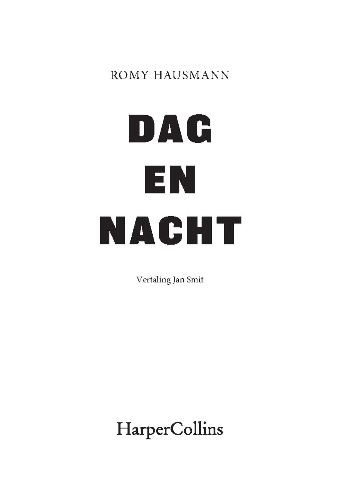 Books ndls miug ROMY HAUSMANN DAG EN NACHT Vertaling Jan Smit Voor