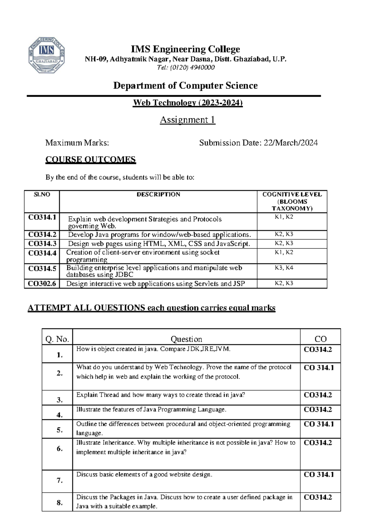 Itcs 2 Ims Engineering College Nh 09