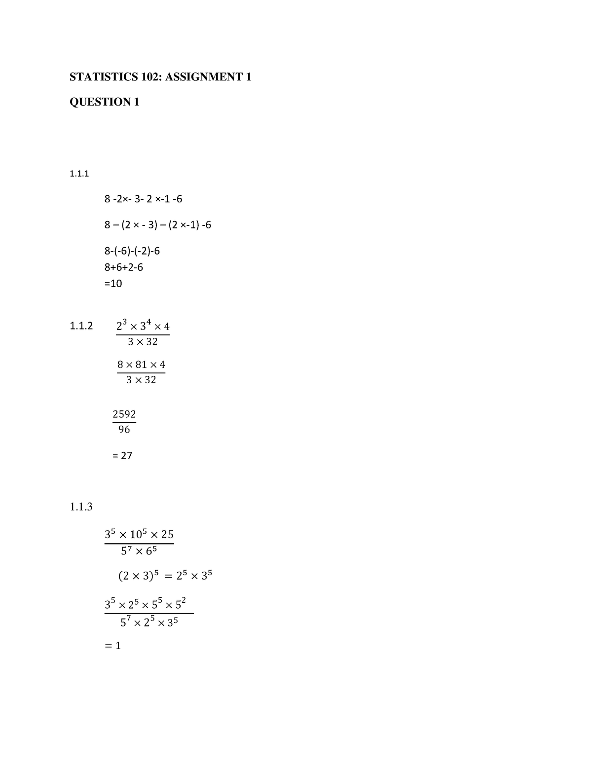 maths 102 assignment 1