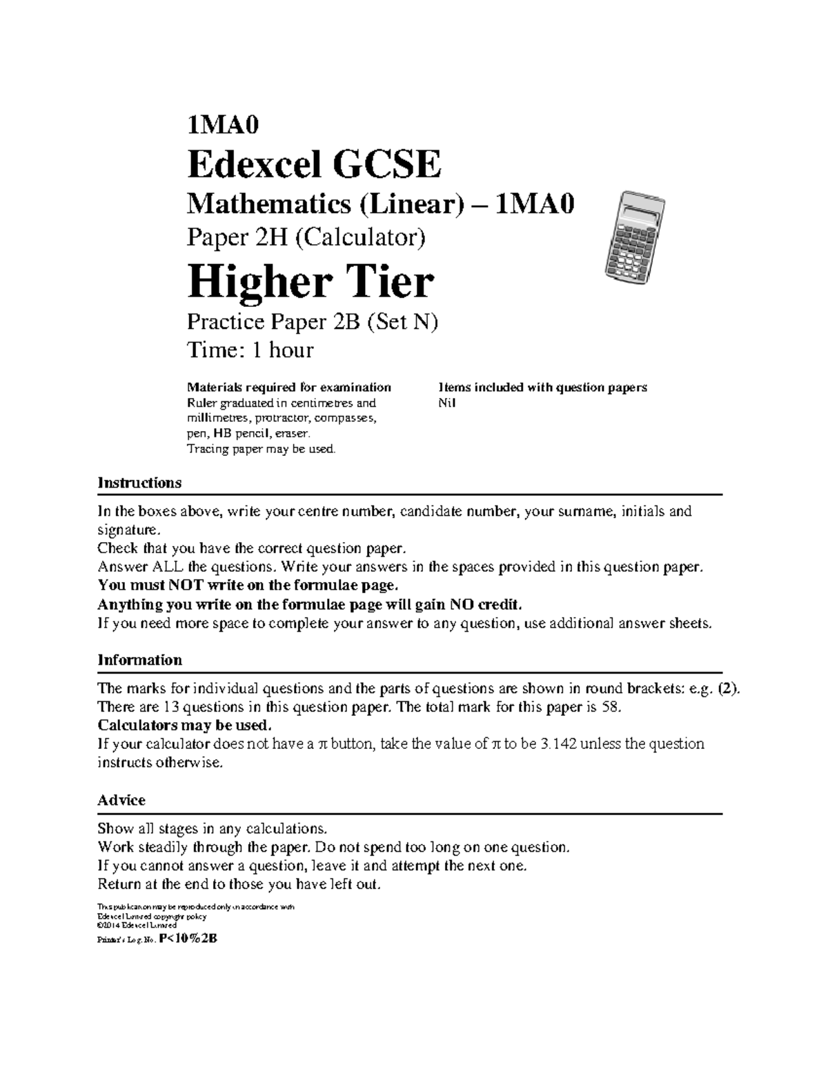 Higher Tier - A to Astar - 1MA Edexcel GCSE Mathematics (Linear) – 1MA ...