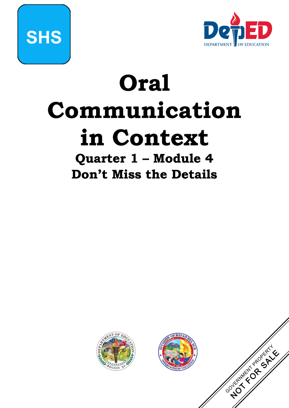 Oralcommunicationincontextshsquarter 1slm4 - Oral Communication in ...