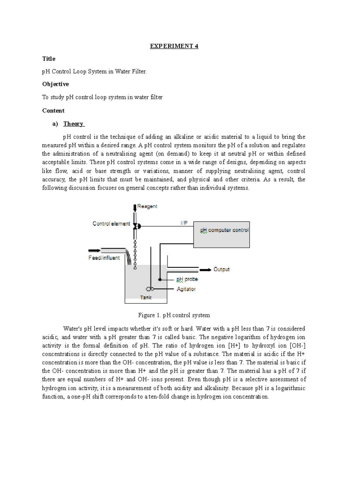Lab 4 cmt 350 Experiment 4 CMT 350 process instrumentation