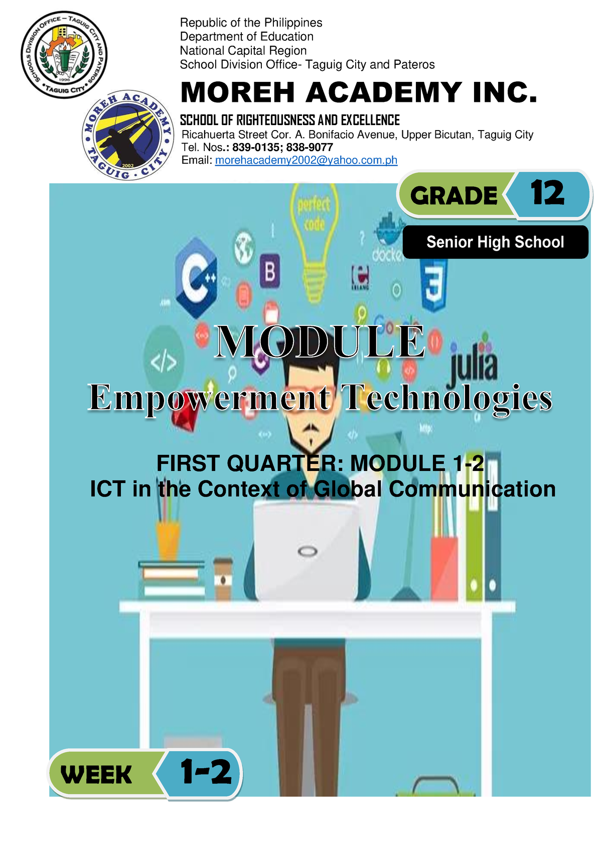 Module Q1 WEEK 1-2 - Reference Only - GRADE 12 FIRST QUARTER: MODULE 1 ...