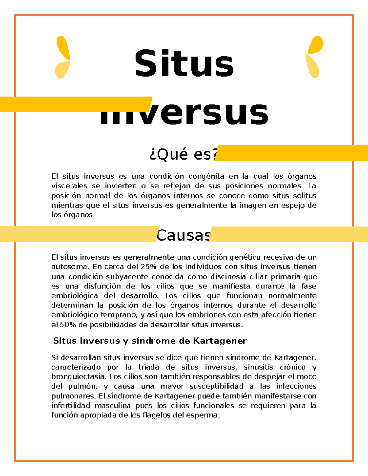 Situs Inversus - Situs inversus ¿Qué es? El situs inversus es una ...
